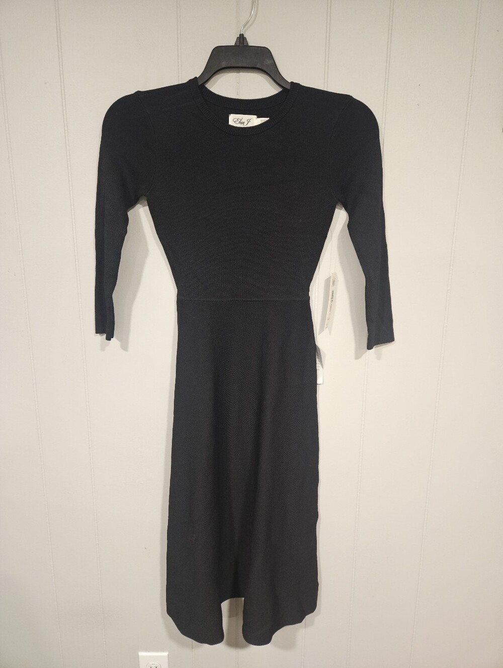 Eliza J Fit & Flare Size Large XSmall Sweater Midi Dress Stretch Tie Waist NWT